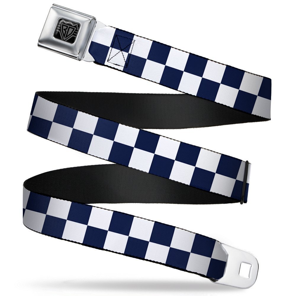 5337 Unisex-Adult's Seatbelt Belt Checkered Regular Midnight Blue/White